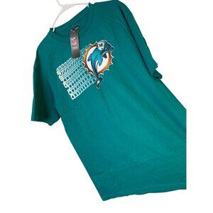 Miami Dolphins NFL Team Apparel T-Shirt Size L Teal 100% Cotton RAA10422 NWT